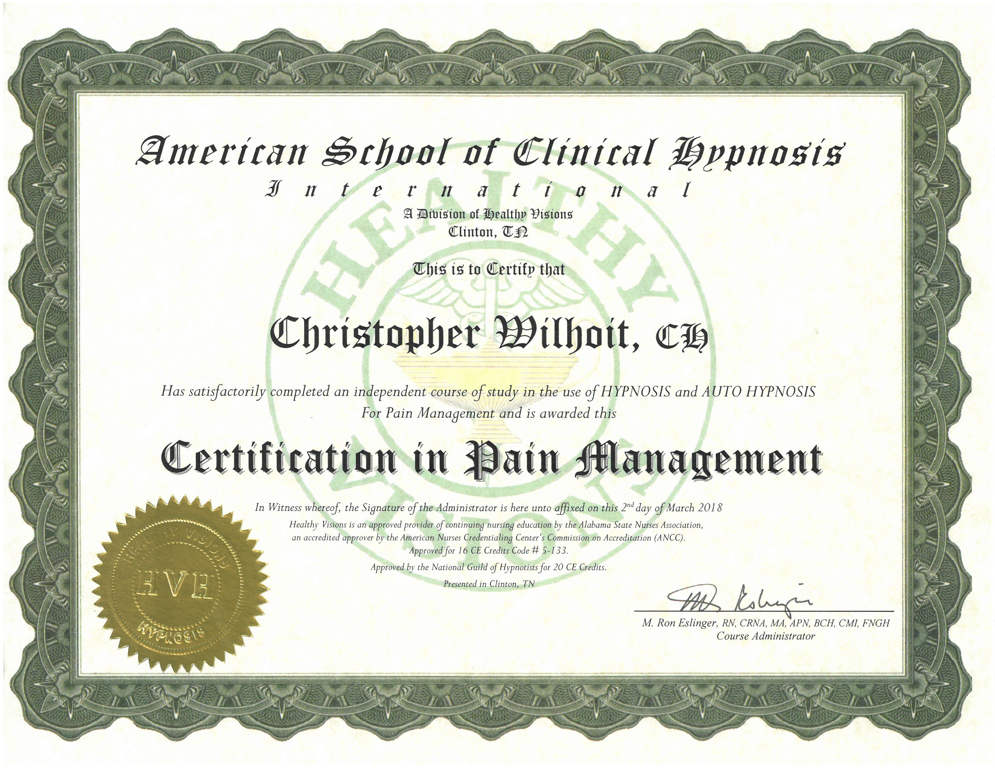Pain Management - Ron Eslinger